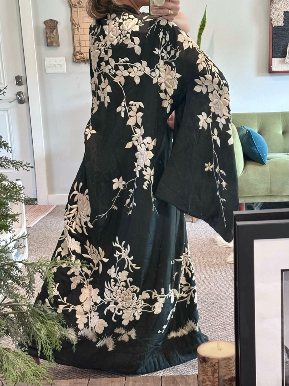 1920’s SILK Kimono Floral Embroidered VTG Robe ✨ HIGH QUALITY